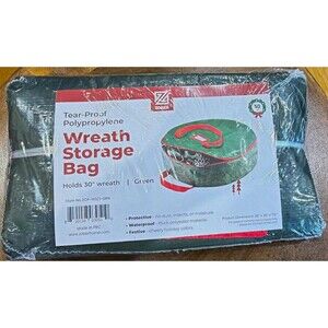 Zober Wreath Storage Bag Green 30 in Tear Proof Polypropylene Seasonal Christmas